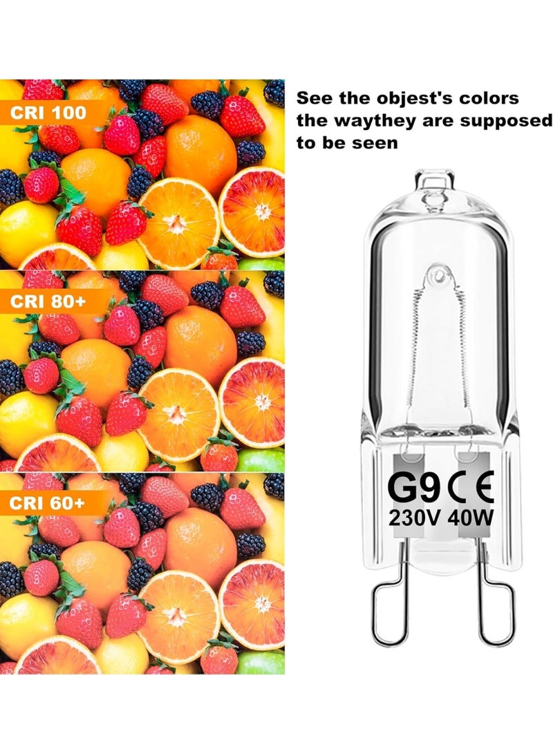 Mordely G9 Halogen Light Bulbs, G9 40W Halogen Bulbs, 2700K Warm White G9 230V Dimmable Capsule Bulbs, Non-Flicker,6 Pack - Image 3